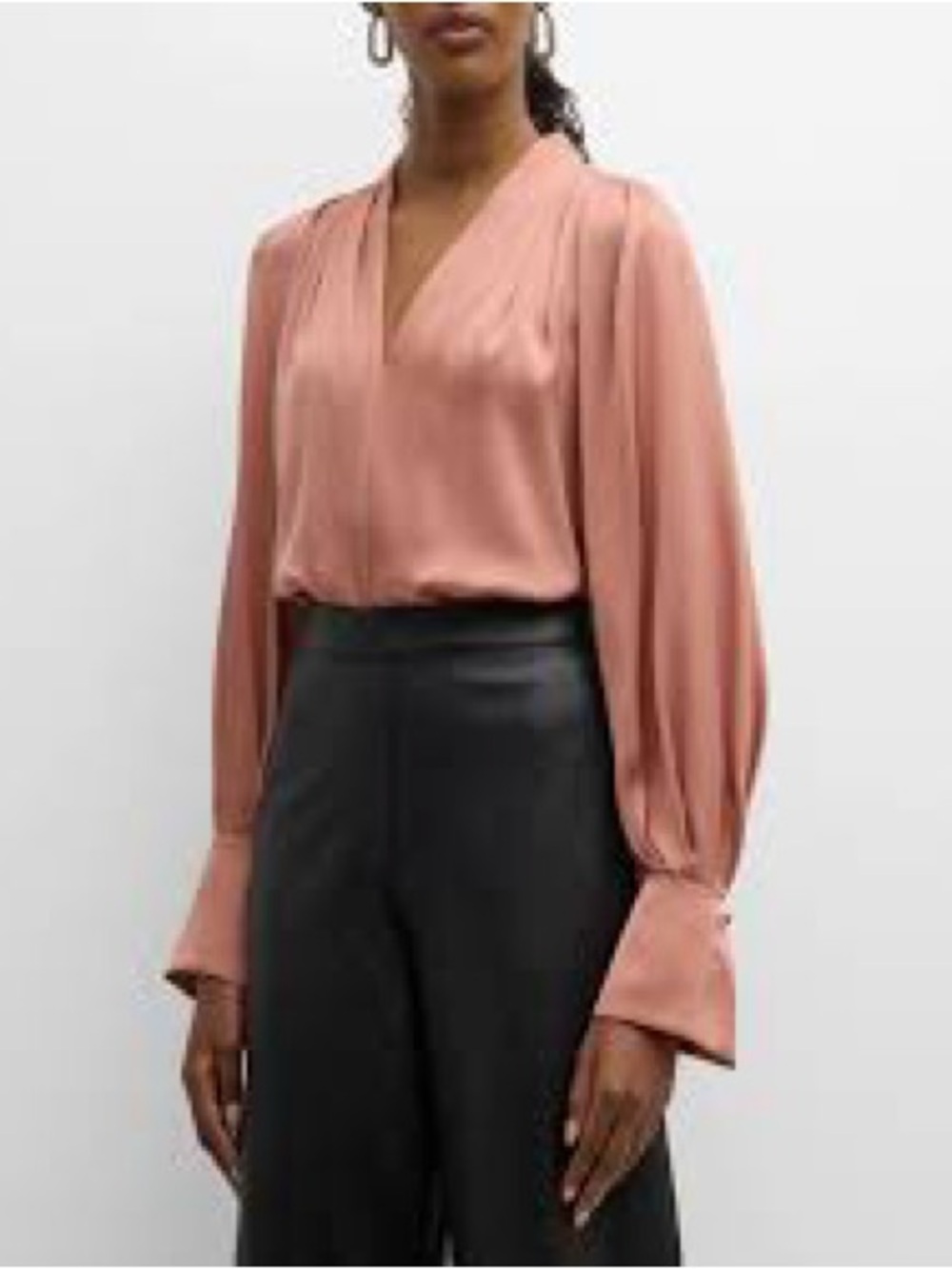 Kobe Halperin Women’s Rust Rebekah Silk-blend Blouse size XL